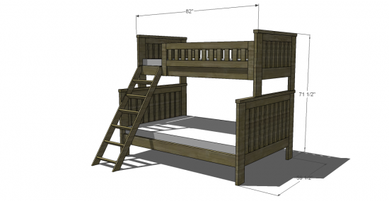 You Can Build This! The Design Confidential's Free Woodworking Plans to Build an RH Inspired Kenwood Twin Over Full Bunk